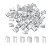 sourcing map Lot de 50 manchons à sertir en aluminium, 5 mm à double virole à sertir M5 pour câble métallique et câble, extrémités de câble