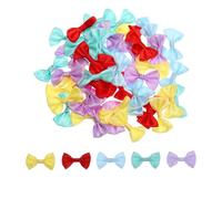 sourcing map Lot de 50 mini nœuds papillon multicolores de 3,8 x 2,5 cm pour travaux manuels, petit nœud en satin pour bricolage, couture, scrapbooking, cadeau de mariage, décoration d'intérieur