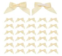 sourcing map Lot de 50 nœuds en ruban de satin auto-adhésifs de 6,3 cm avec ruban adhésif double face pour emballage cadeau, travaux manuels, fête d'anniversaire, décorations de mariage, beige