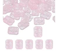 sourcing map Lot de 50 perles rectangulaires en cristal pour la fabrication de bijoux, perles rectangulaires en vrac pour la fabrication de bijoux et de porte-clés, rose