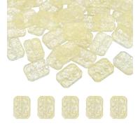 sourcing map Lot de 50 perles rectangulaires en cristal pour la fabrication de bijoux, perles rectangulaires en vrac pour la fabrication de bijoux et de porte-clés, jaune