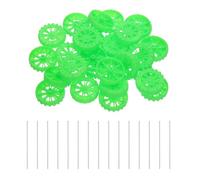sourcing map Lot de 50 petites roues en plastique pour voiture télécommandée - 30 mm de diamètre extérieur - Mini rouleau en nylon avec tige ronde de 2 mm de diamètre extérieur x 50 mm de long - Pour