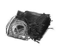 sourcing map Lot de 50 pochettes cadeaux en organza avec cordon de serrage de 7,9 x 8,9 cm, petites pochettes cadeaux de mariage, pour Noël, anniversaire, mariage, friandises, bougies, noir