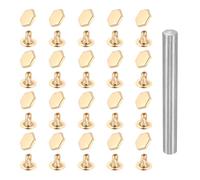 sourcing map Lot de 50 rivets en cristal de 10 mm avec strass rapides avec outil d'installation en acier pour vêtements, cuir, tissu, loisirs créatifs, décoration, maroquinerie, bricolage, doré