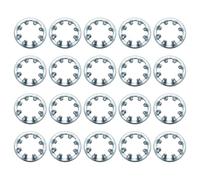 sourcing map Lot de 50 rondelles de verrouillage dentées internes 6,35 mm, en acier au carbone zingué, multi-dents en forme d'étoile de verrouillage, ton argenté