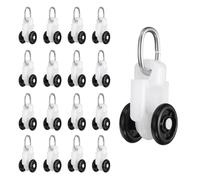 sourcing map Lot de 50 roulettes de rail de rideau en plastique avec double roue pour rails de fenêtre, accessoires de transport (noir)