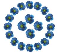 sourcing map Lot de 50 têtes de fleurs artificielles en vrac pour bouquets de mariage, centres de table, fête, décoration d'intérieur, bleu saphir