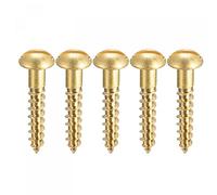 sourcing map Lot de 50 vis à bois en laiton à tête ronde fendue M4 x 20 mm