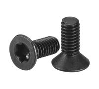 sourcing map Lot de 50 vis à métaux M2-0,4 x 5 mm à tête plate Torx à tête fraisée en acier au carbone de qualité 10.9, finition oxyde noir, filetage complet