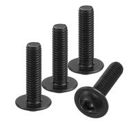 sourcing map Lot de 50 vis à tête bombée M5-0,8 x 20 mm en acier inoxydable 304, vis à métaux entièrement filetées, noires