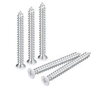 sourcing map Lot de 50 vis autotaraudeuses blanches ST4 x 40 mm, vis à bois cruciformes à tête plate pour le travail du bois