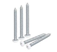 sourcing map Lot de 50 vis autotaraudeuses ST3,5 x 35 mm blanches à tête cylindrique pour le travail du bois