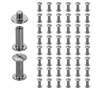 sourcing map Lot de 50 vis Chicago M5 x 15 mm 17 mm de long en métal Phillips Rivets à clous Vis à clous rivets de liaison Vis de fixation Vis pour bricolage cuir ceinture sac artisanat reliure Noir