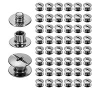 sourcing map Lot de 50 vis Chicago M5 x 4 mm 6 mm de long en métal Phillips - Rivets à clous - Vis de liaison pour bricolage, ceinture en cuir, sac, loisirs créatifs, reliure, noir