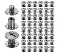 sourcing map Lot de 50 vis Chicago M5 x 7 mm 9 mm de long en métal Phillips - Rivets à clous - Vis de liaison pour bricolage, ceinture en cuir, sac, loisirs créatifs, reliure, noir