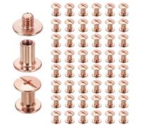 sourcing map Lot de 50 vis Chicago M5 x 8 mm x 10 mm de long en métal Phillips clous rivets vis de liaison vis pour bricolage cuir ceinture sac artisanat reliure reliure or rose