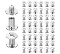 sourcing map Lot de 50 vis Chicago M5 x 8 mm x 10 mm de long en métal Phillips - Vis à clous à clous - Vis à clous pour liaison - Vis pour bricolage, ceinture en cuir, sac, artisanat, reliure de