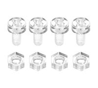 sourcing map Lot de 50 vis et écrous en acrylique transparent, M3 x 6 mm, vis cruciformes à tête ronde transparente avec écrous hexagonaux, boulons et écrous pour machines électroniques, loisirs