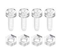 sourcing map Lot de 50 vis et écrous en acrylique transparent M4 x 12 mm PC à tête ronde avec écrous hexagonaux, boulons et écrous pour machines électroniques, loisirs créatifs