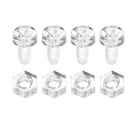 sourcing map Lot de 50 vis et écrous en acrylique transparent M4 x 8 mm PC à tête ronde avec écrous hexagonaux, boulons et écrous pour machines électroniques, loisirs créatifs