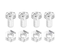 sourcing map Lot de 50 vis et écrous en acrylique transparent, M6 x 10 mm, vis cruciformes à tête ronde transparente avec écrous hexagonaux, boulons et écrous pour machines électroniques, loisirs