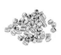 sourcing map Lot de 50 vis sans tête à six pans creux M4 x 4 mm en acier inoxydable 304, pour réparation d'instruments compacts, machines et équipements (argent)