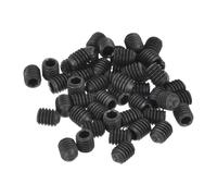 sourcing map Lot de 50 vis sans tête à six pans creux M4 x 5 mm en acier au carbone pour réparation d'instruments compacts, machines et équipements (noir)