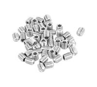 sourcing map Lot de 50 vis sans tête à six pans creux M4 x 5 mm en acier inoxydable 316, pour réparation d'instruments compacts, machines et équipements (argent)