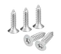 sourcing map Lot de 50 vis Torx à tête fraisée plate M6 x 16 mm, en acier inoxydable 304, inviolable, avec embout T30, auto-taraudeuse, antivol pour bois, industrie mécanique (argent)