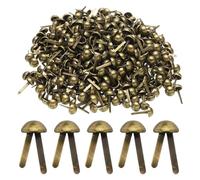 sourcing map Lot de 500 attaches parisiennes en papier, 8 mm x 17 mm, petites broches rondes fendues en laiton pour enfants, loisirs créatifs, scrapbooking, bricolage, bronze