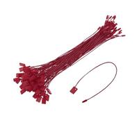 sourcing map Lot de 500 étiquettes en nylon de 17 cm pour étiquettes de prix, étiquettes en plastique, étiquettes pour vêtements, étiquettes avec ficelle rouge vin