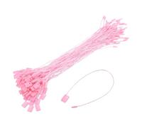 sourcing map Lot de 500 étiquettes en nylon de 17 cm pour étiquettes de prix, étiquettes en plastique, étiquettes pour vêtements, étiquettes avec ficelle rose
