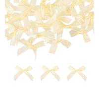 sourcing map Lot de 52 mini nœuds en ruban de 5,1 cm avec pois pour loisirs créatifs, couture, scrapbooking, décoration de fête de mariage, beige