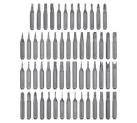 sourcing map Lot de 57 embouts de tournevis magnétiques en acier S2 de 28 mm de long Phillips fendus hexagonaux Torx étoile triangle carré en forme de U moyen pour retirer les cartes