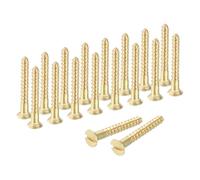 sourcing map Lot de 58 vis à bois, M2 x 16 mm, à tête plate fendue en laiton, autotaraudeuses rapides en métal pour appareils électroménagers, meubles, travail du bois