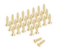 sourcing map Lot de 58 vis à bois Phillips en laiton M3 x 12 mm, vis à bois cruciformes auto-taraudeuses pour charnières de porte, travaux manuels en bois et projets de bricolage (doré, lot de 58)