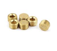 sourcing map Lot de 6 Air pneumatique G1/4 filetage mâle à tête hexagonale tuyau Bouchons ton en laiton
