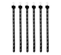 sourcing map Lot de 6 bandes de rangement à suspendre avec crochet en S, 62,5 cm en plastique avec en-tête d'étiquettes pour vente au détail, maison, magasin, sacs à goûter, noir