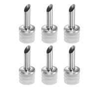 sourcing map Lot de 6 becs verseurs en acier inoxydable pour huile d'olive, vin, liqueur pour verser liquide, huile d'olive, vin, vinaigre, la plupart des bouteilles d'alcool (blanc)