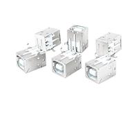 sourcing map Lot de 6 blindé droit mâle 4 broches USB 2.0 Type B femelle Jack