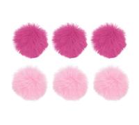 sourcing map Lot de 6 bonnettes de microphone en fourrure pour intérieur et extérieur - 10 mm x 55 mm - Rose