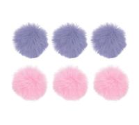 sourcing map Lot de 6 bonnettes de microphone en fourrure pour intérieur et extérieur - 10 mm x 55 mm - Violet, rose