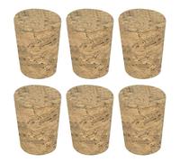 sourcing map Lot de 6 bouchons coniques en liège souple et étanches en bois pour bouteille de vin, bière, travaux manuels, fournitures de laboratoire, 25 x 20 x 31 mm, couleur bois foncé