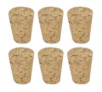 sourcing map Lot de 6 bouchons coniques en liège souple, étanches en bois pour bouteille de vin, bière, travaux manuels, fournitures de laboratoire, couleur bois foncé, 17 x 12 x 22 mm