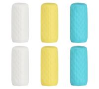 sourcing map Lot de 6 bouchons de bouteille en silicone pour voyage, anti-fuite, bouchons élastiques réutilisables, blanc/bleu/jaune