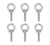 sourcing map Lot de 6 boulons à œil de levage M6 x 30 mm, en acier inoxydable 304 en forme d'anneau fileté mâle, pour hamacs marins