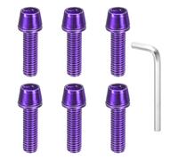 sourcing map Lot de 6 boulons d'étrier de frein à disque M5 x 18 mm hexagonaux pour vélo de route, VTT, BMX, violet