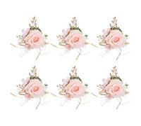 sourcing map Lot de 6 boutonnières roses pour homme, boutonnières artificielles avec épingles pour mariage, mariée, marié, cérémonie, anniversaire, fête formelle, rose
