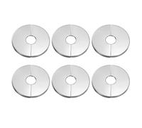 sourcing map Lot de 6 brides fendues murales de 17 mm en acier inoxydable rondes auto-adhésives pour sol, plafond, salle de bain, cuisine, toilettes