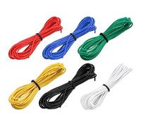 sourcing map Lot de 6 câbles électriques de calibre 26 en silicone 26 AWG - Fil de cuivre étamé flexible - Fil de raccordement haute température - 6 couleurs - 3 m - Pour appareils électriques de